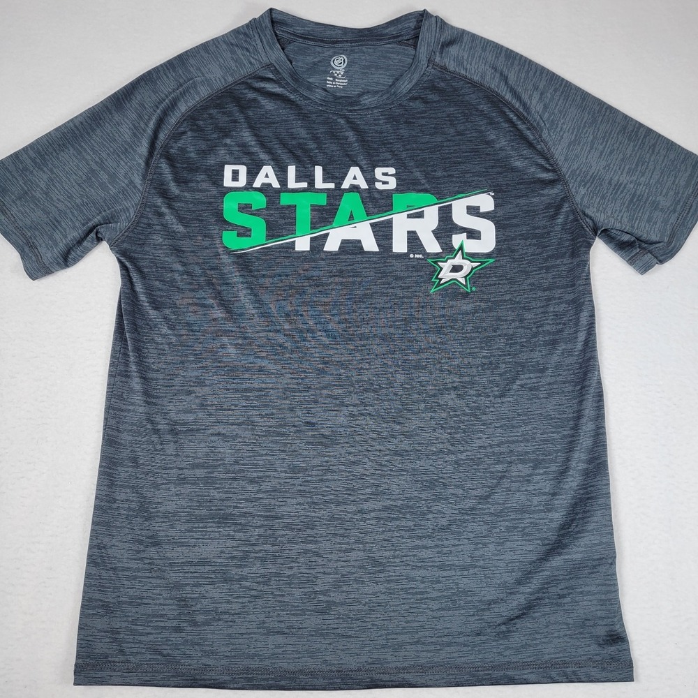 NHL Dallas Stars Men's Short‎ Sleeve Logo Polyester Shirt, Size M (38/40), Gray